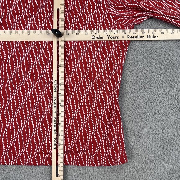 Talbots Womens Silk & Modal Blend Red & White Coral Stretch Top Sz Large - Picture 5 of 5